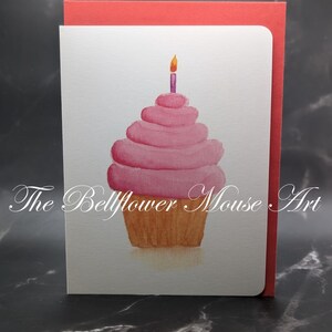 Carte de correspondance aquarelle cupcake