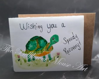 Biglietto Auguri WBdesignz Gute Besserung Con Pinguino A Letto - Cartolina Guarigione DIN A6 Con Busta Kraft, Carta Premium 300g/m² - 4