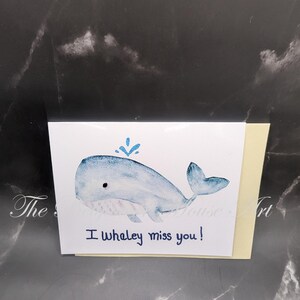 Cartão de saudação em aquarela Whaley Miss You