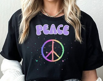 Peace Sign Shirt, Kindness Shirt, Inspirational Peace Sign, Peace Lover Shirt, Retro Shirt, Cute Positive Shirt, Gift for Her, Vintage Shirt