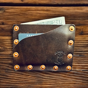 Minimalistische portemonnee / kaarthouder met identiteitsbewijs en geldsleuf / volnerf Horween Dublin-leer / Vaderdag / cadeau-idee / handgemaakt / kwaliteit
