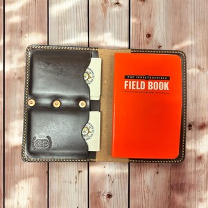 Porta notas de campo de cuero hecho a mano / Porta pasaporte / Billetera funcional / Plegable