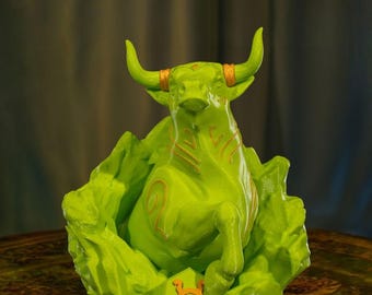 Estatuilla de Tauro impresa en 3D: Decoración del zodiaco de PLA biodegradable
