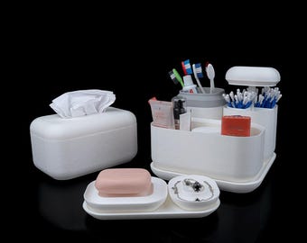 3D-Printed Minimalist Bathroom Set – Clean Lines, Modern Elegance