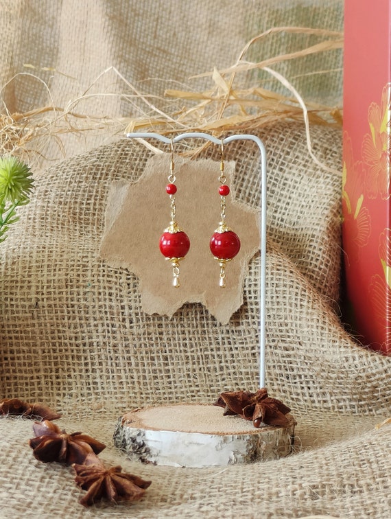[wingbling] Red Velvetアイリン着用☆14K GOLD☆Clie Earrings Italian 14kt Yellow Gold Filigree Chandelier Earrings