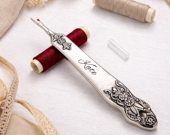 Engraved Seam Ripper Personalized Name, Vintage Alloy Sewing Tool, Unique Gift for Fashion Designer, Tailor, Mom, Sewing Lover