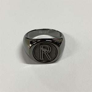 Personalized Family Crest Signet Ring Customized Wax Seal Family Signet Ring Family Signet Ring Silver Sterling 925 Gifts for Men, Dad Black S925