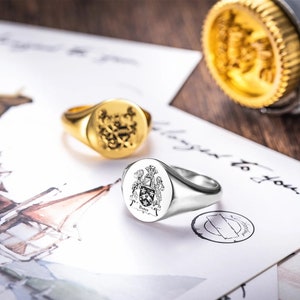 Chevalières de famille personnalisées | Chevalière en argent sterling 925 | Chevalières avec logo personnalisé | Cadeaux bagues personnalisées pour homme