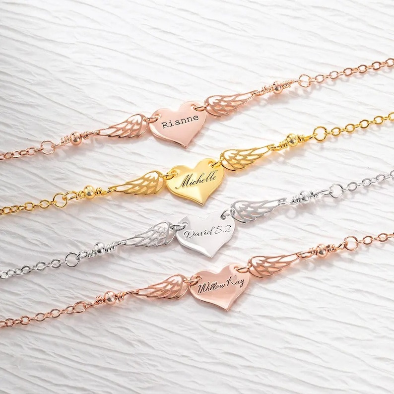 Custom Mommy of An Angel Bracelet | Memorial Jewelry, Infant Loss Bracelet | Loss of Mother Bracelet | Miscarriage Gift, Memorial Wing Charm image 8