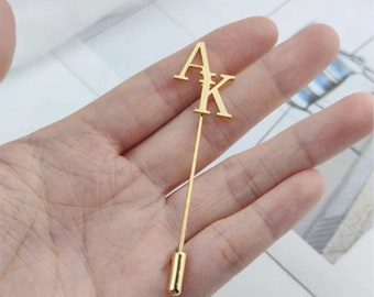 Personalisierte Initial Name Revers Pin | Initial Revers Pin Hochzeitsgeschenk | Hochzeitsaccessoires Geschenk für Bräutigam Beste Männer | Geschenk für Männer Brosche Pin