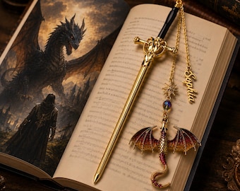 Personalisierte Fantasy Dragon Sword | Individuell graviertes mittelalterliches Schwert Geschenk für Ihn | Gothic Cosplay Sammlerstück | Fantasy Decor Waffe