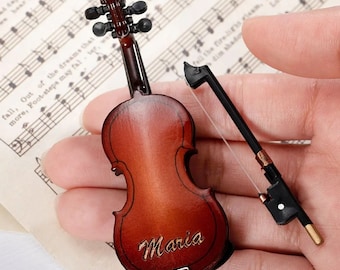 Personalized Tiny Violin Engraved Name that Plays Music | Smallest Tiny Violin Mini Things Actually Work | Perfect Gifts for Violin Lovers