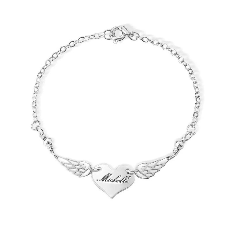 Custom Mommy of An Angel Bracelet | Memorial Jewelry, Infant Loss Bracelet | Loss of Mother Bracelet | Miscarriage Gift, Memorial Wing Charm image 5