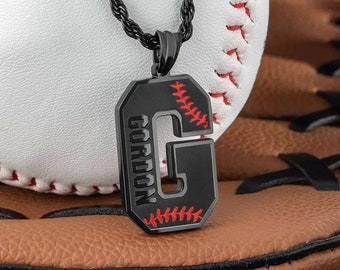 Personalized Baseball Necklace for Boys | Custom Baseball Name Necklace | Baseball Player Gift | Softball Necklace | Sports Mom Gift