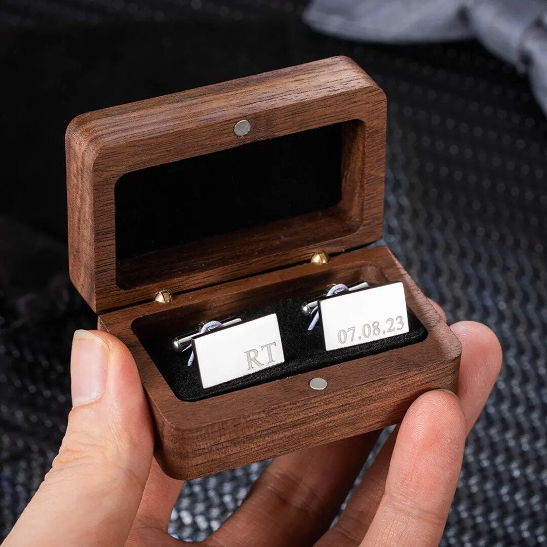 Personalized Engraved Cufflinks With Box Groom Wedding Cufflinks ...