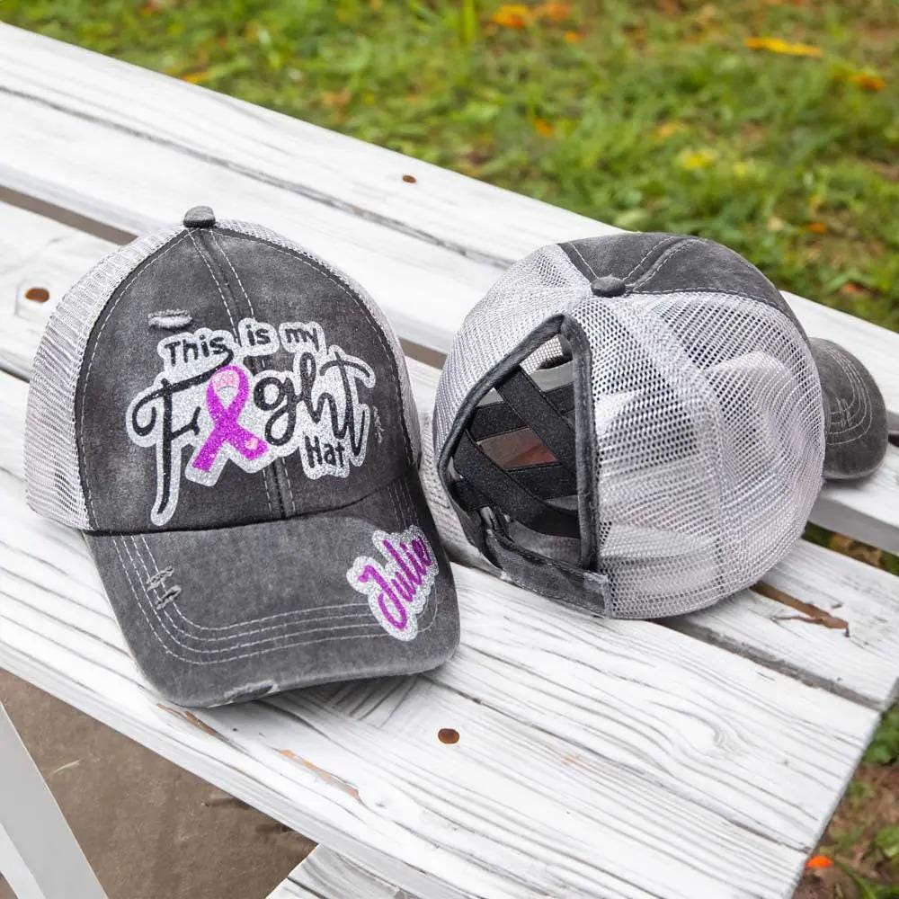 Name Pink Ribbon Breast Cancer Baseball Cap Cancer Awareness Hat