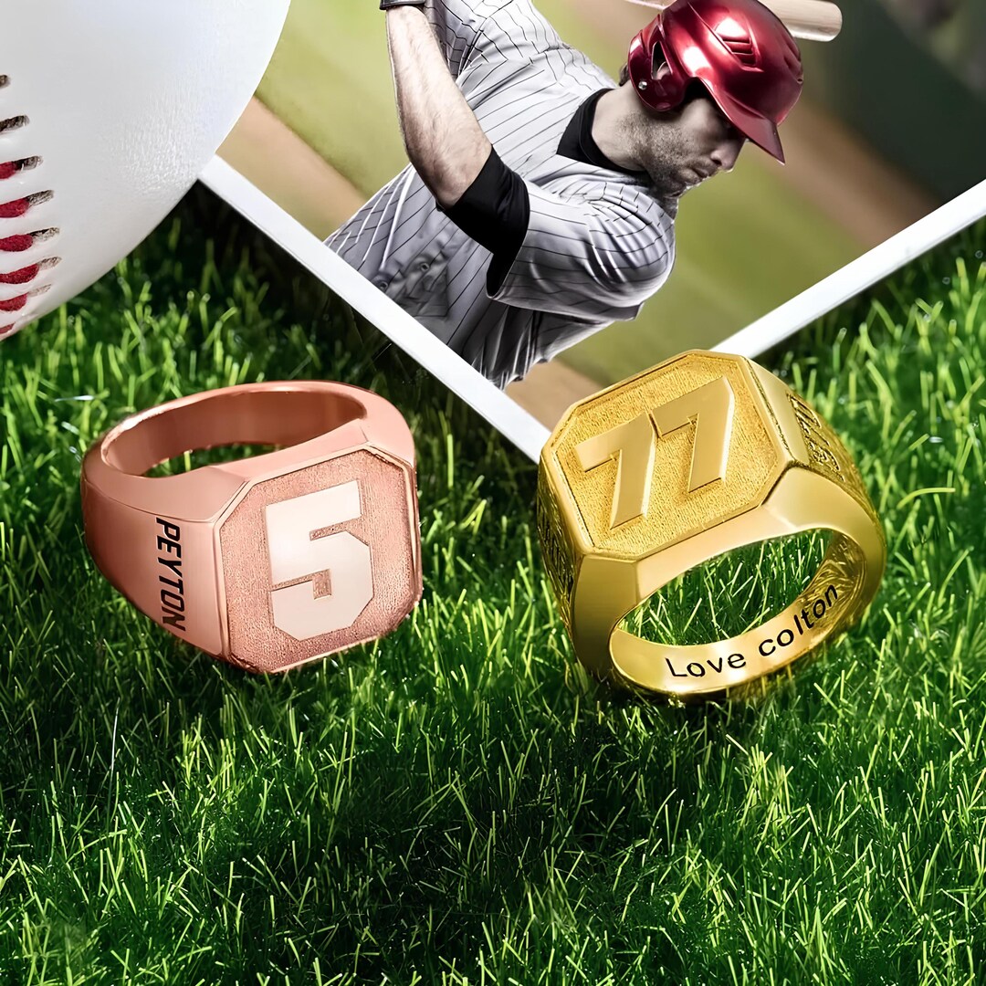 Personalized Engraved Number Signet Ring Sterling Sliver 925 | Sport ...