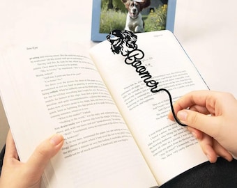 Personalized Dog Cat Bookmark with Pet Face and Name | Book Marker for Reading Women/Men | Gift for Dog Cat Lovers/Readers/Book Lovers