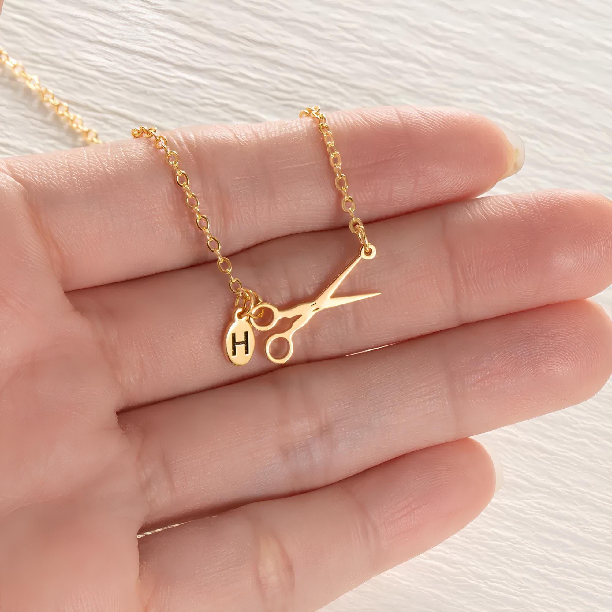 Custom Scissors Necklace for Hairdresser | Dainty Small Scissor Sterling Silver | Hairstylist Must Haves, Cosmetology School Graduation Gift