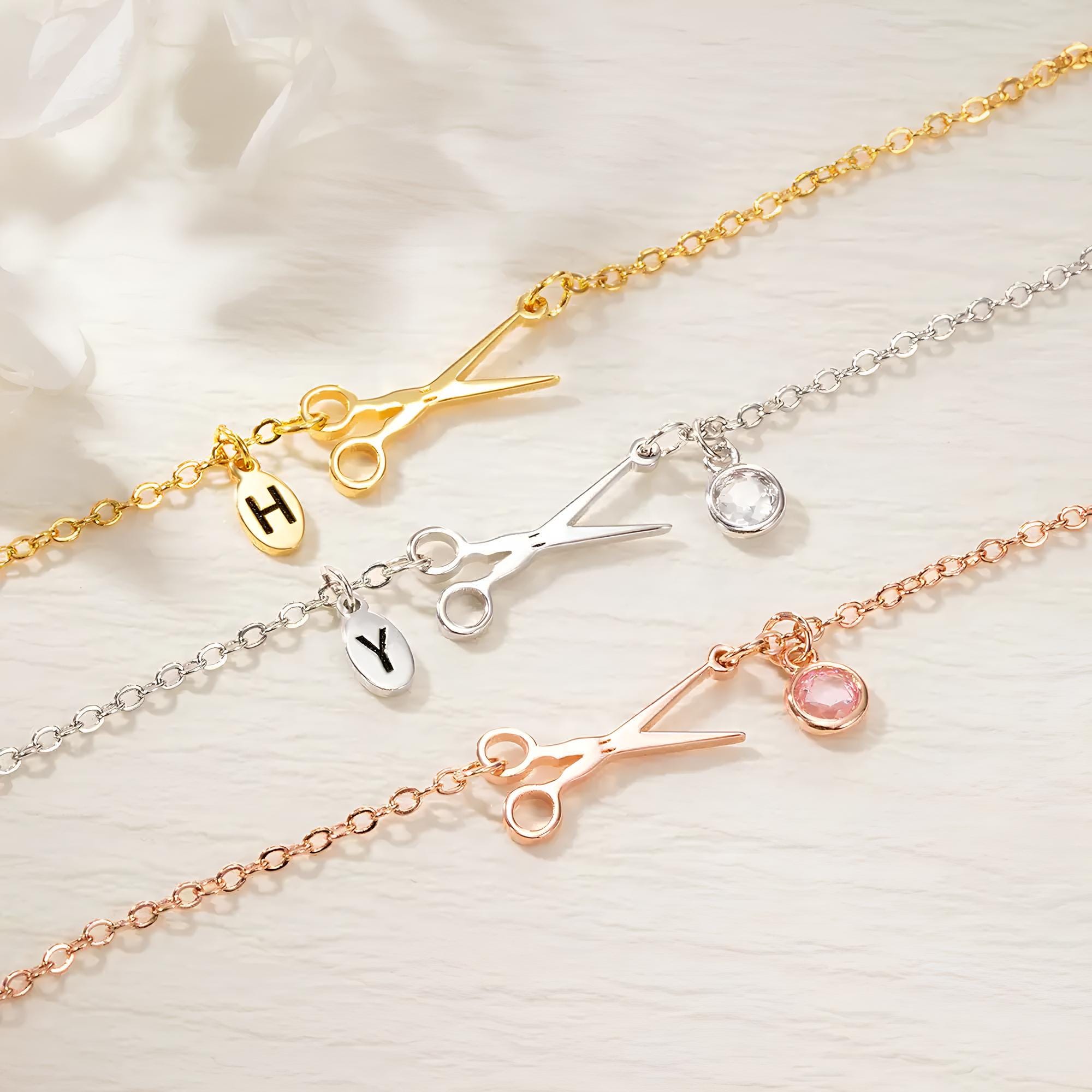 Custom Scissors Necklace for Hairdresser | Dainty Small Scissor Sterling Silver | Hairstylist Must Haves, Cosmetology School Graduation Gift