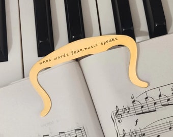 Personalized Sheet Music Clip, Custom Name Music Book Holder, Stainless Steel Music Gift for Musicians, Band & Orchestra Gift