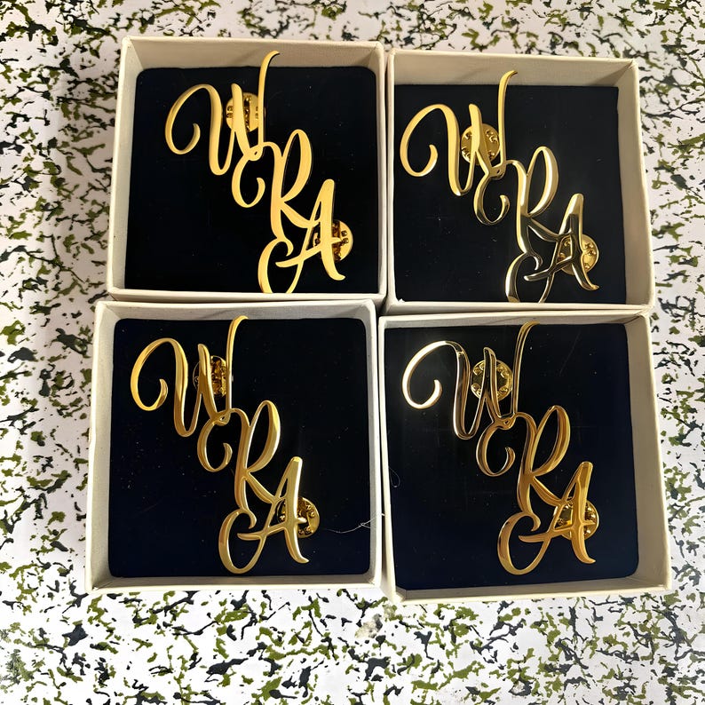 Personalized Initial Name Lapel Pin | Wedding Gift Lapel Pin Initial ...