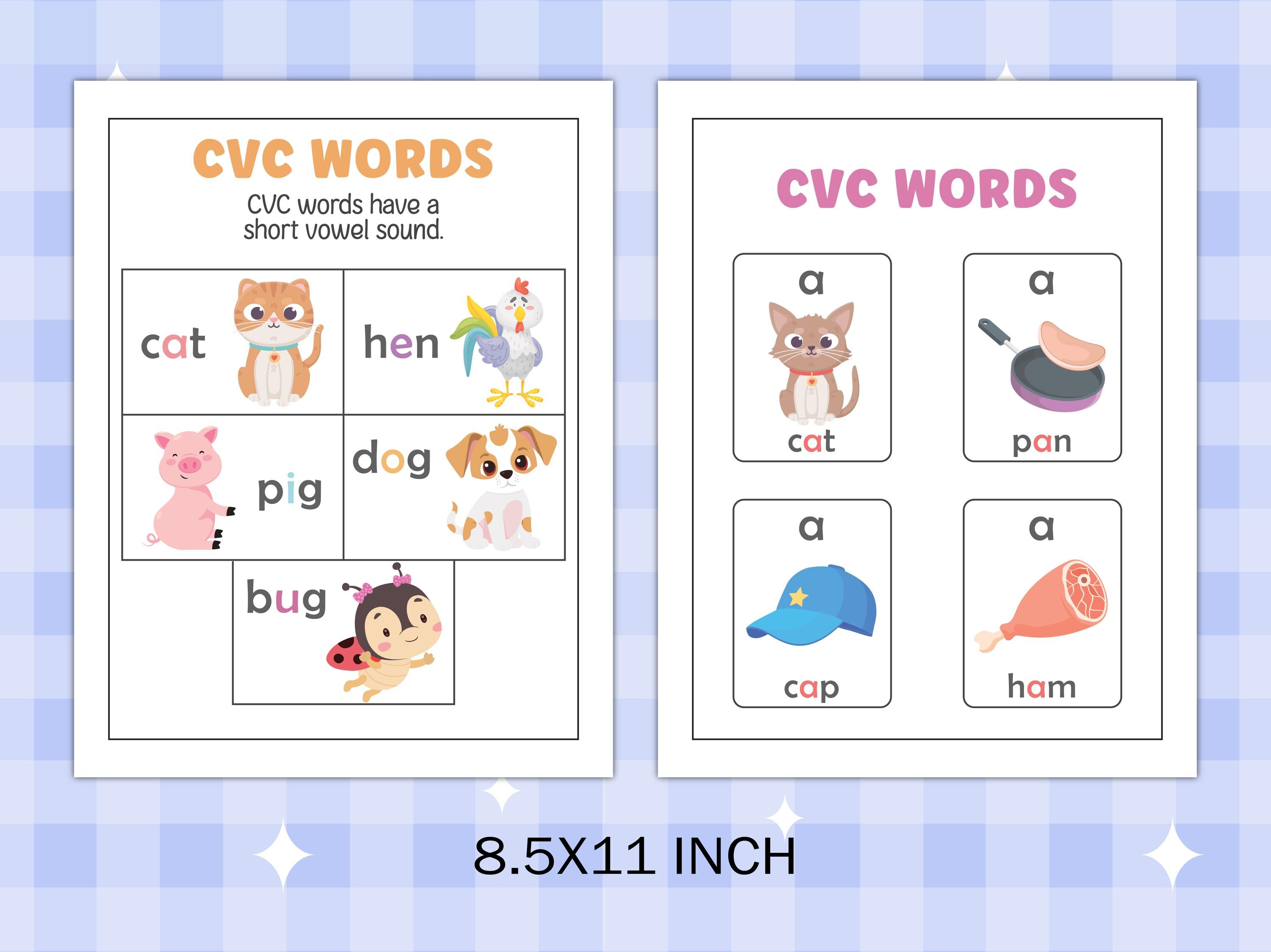 Reading CVC Words Paper, Kindergarten Reading, Spelling & Writing ...