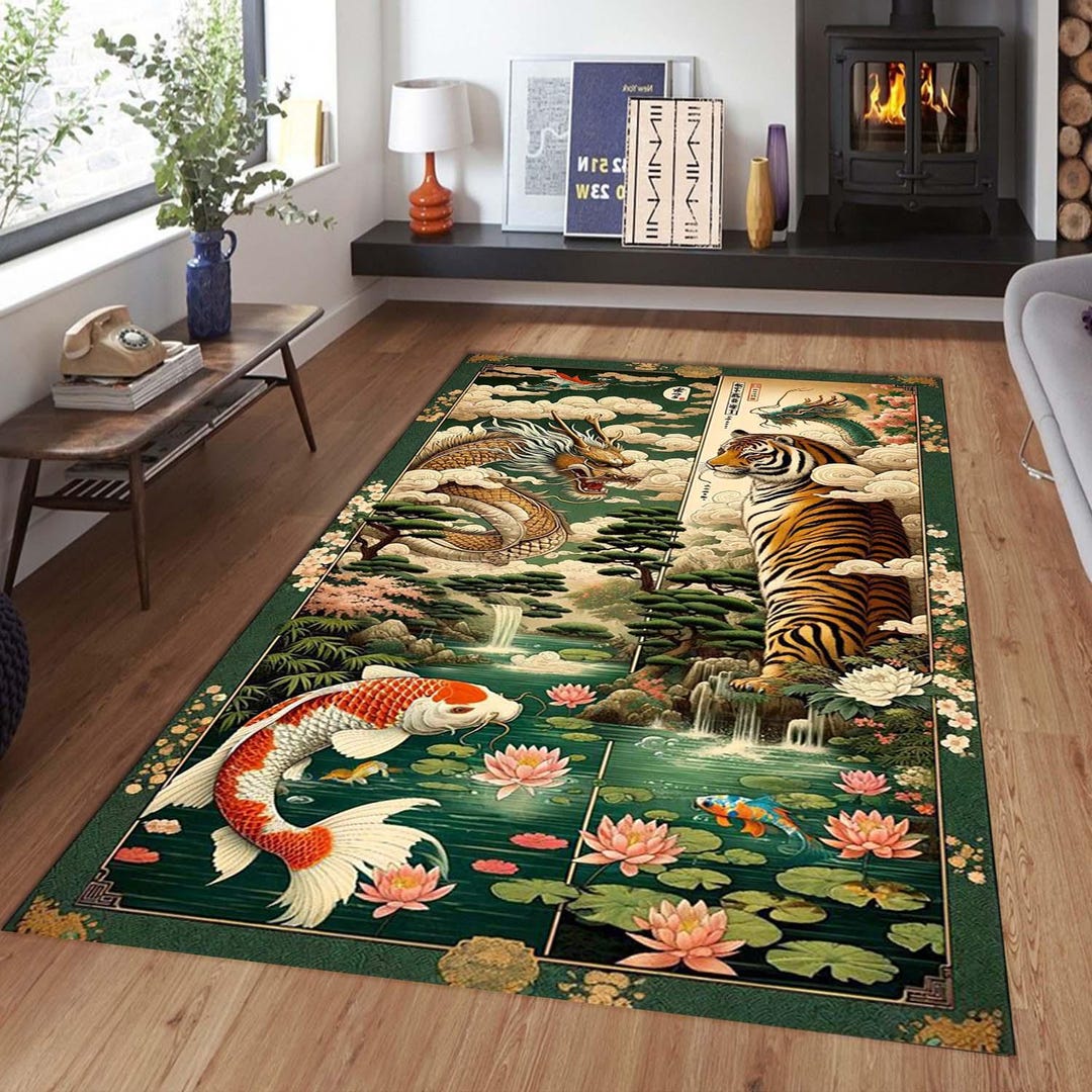 Animal Rug, Leon Rug, Fish Rug, Dragon Rug, Botanic Rug, Green Rug ...