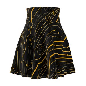 Circuit Board Skater Skirt Computer Science Tech Geek Programmer Electronics STEM Fashion Outfit Cosplay