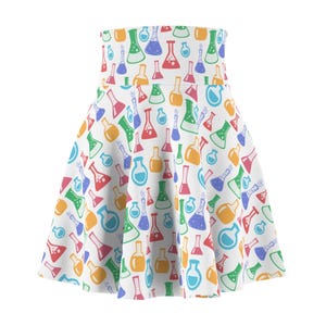 Skater Skirt: Chemistry Beaker & DNA Print - Lightweight, Stretchy