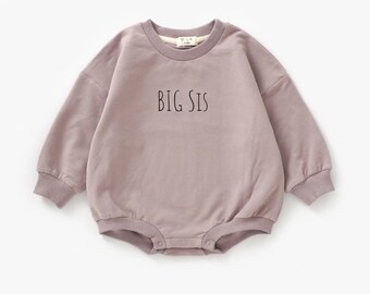 Personalized Sweatershirt Bubble Rompers - Pale Mulberry