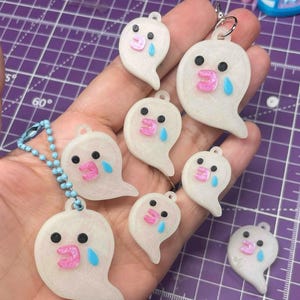 Glow in the Dark Ghosties!- 3D Printed Tamagotchi Character Charm!
