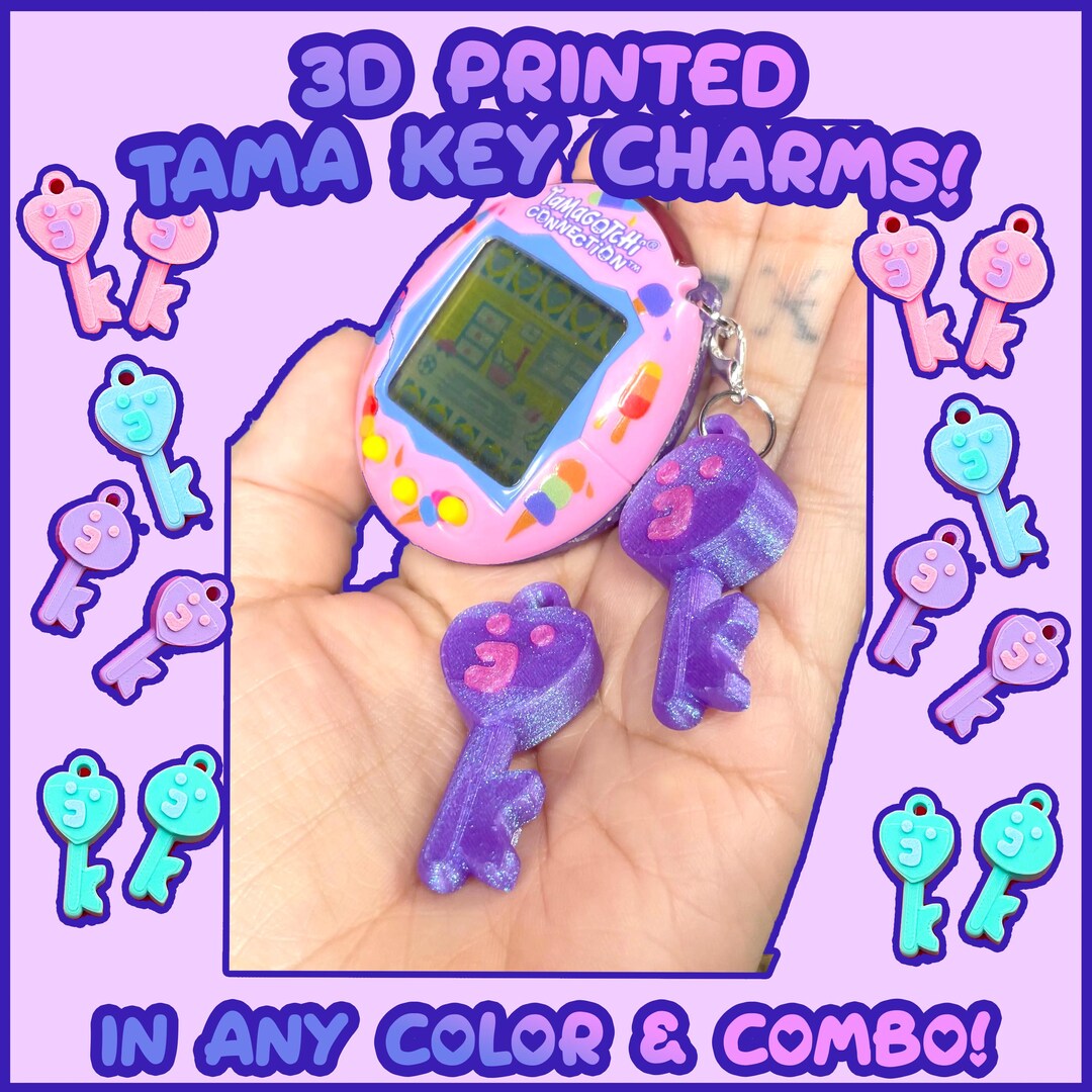 Tama Button Tama Keys in ANY Color Combo!- 3D Printed Tamagotchi Charm! - Etsy