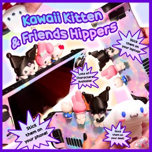 Kawaii Kitty Character Hippers- Stick on Buddies!