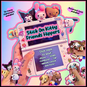 Kawaii Kitty Friends & Babies Charakter Hippers - zum Aufkleben!