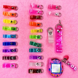 Tiny Tama Tags Keychains!- Jelly or Glitter!