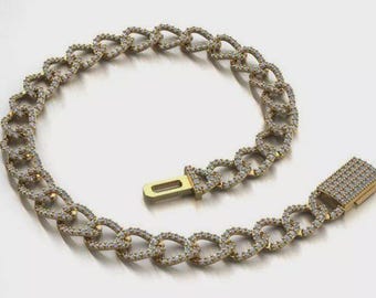 6 MM Diamant Cuban Link Kette 1 Reihe Iced Out Armband oder Halskette Herren Schmuck Hip Hop Streetwear Schmuck Stilvolles Geschenk für Männer und Frauen