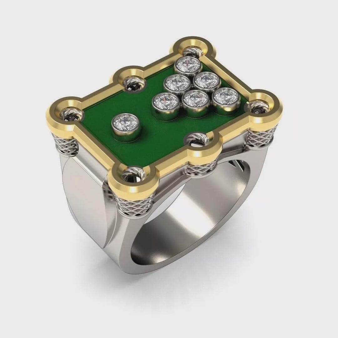 Sterling Silver Billiard Fan Ring Anniversary Gift Birthday Gift ...