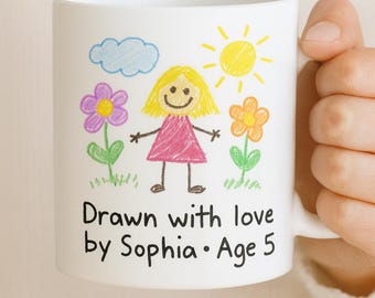 Custom Kids Artwork Mug: Personalized Child's Drawing Coffee Cup