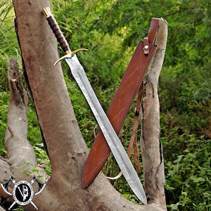 Hand Forged Damascus Steel Viking Sword: Cosplay Larp Cutlass
