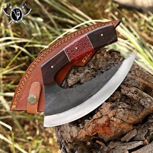 Viking Pizza Cutter Axe , The Original custom hand forged pizza Axe , Viking Bearded Camping Axe, Best Birthday & Anniversary Gift For Him
