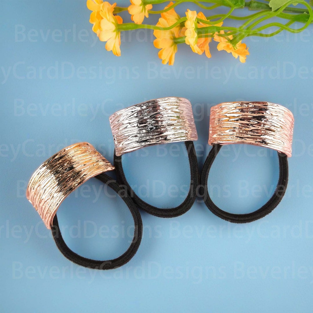 Leah Single Metal Bar Ponytail Holder - Gold or Silver