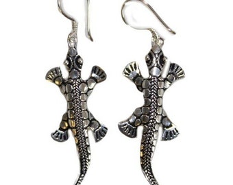Adorable Silver Lizards Earrings - Sterling Reptile Jewelry, Perfect Gift for Reptile Lovers