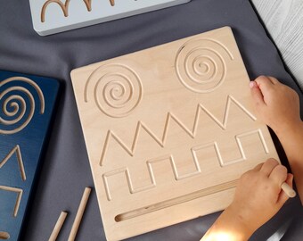 Double-sided Prewriting Tracing Board, Education toy for preschool, Meditation and relaxation tool
