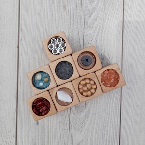 Sensory blocks for children, wooden toys for preschool, educational toys for toddler, Wooden Montessori aids for baby