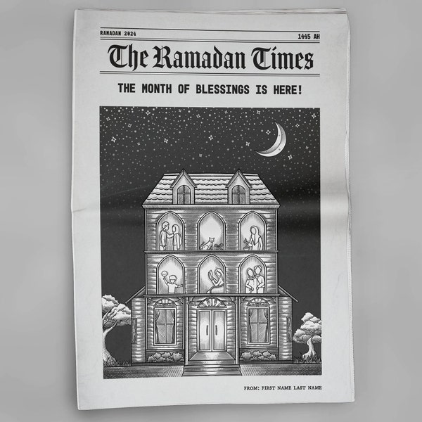 Ramadan Customizable Themed Newspaper Print (PDF Download)