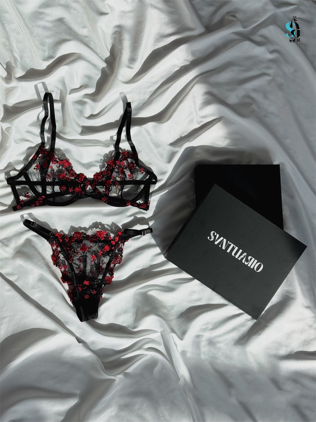 Black Rose Sexy Lingerie Sleepwear