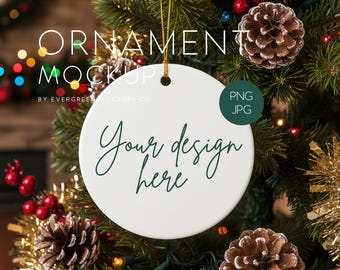 Keramisch kerstornament | Vintage vakantiedecoratie PNG- en JPG-sjabloon voor POD