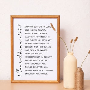 1 Corinthians 13 | Digital Wall Art | Bible Verse Art
