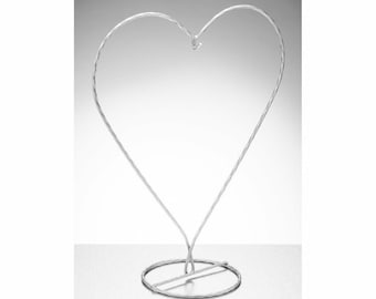 Heart Metal Ornament Stand - Silver